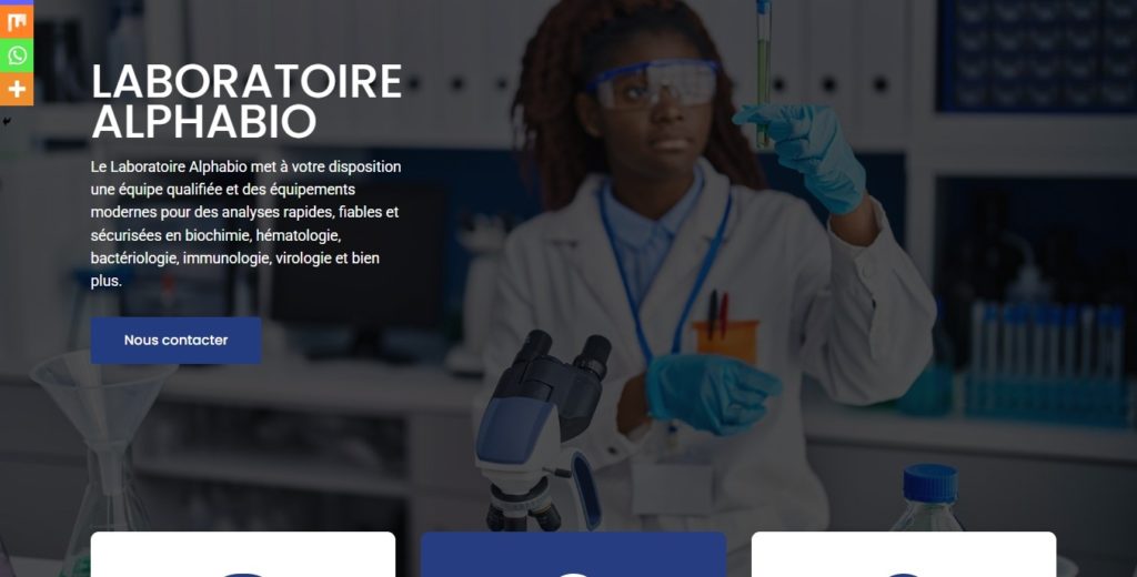 Capture du site alphabio.bf réalisé par Wakatt Médias