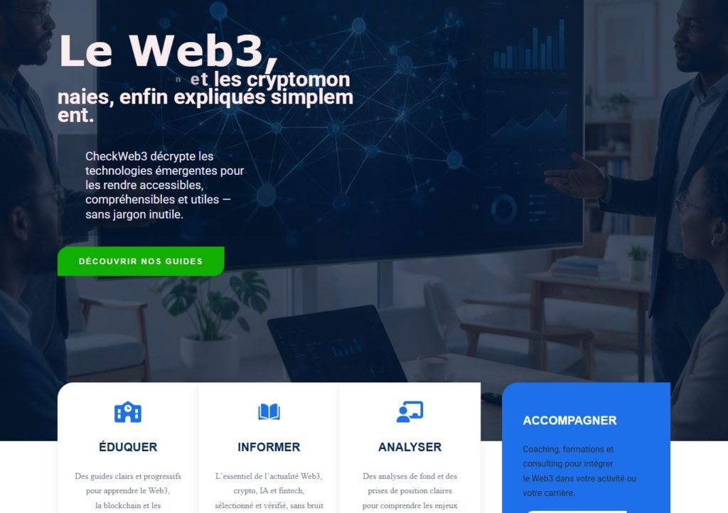 Capture du site checkweb3.com réalisé par Wakatt Médias